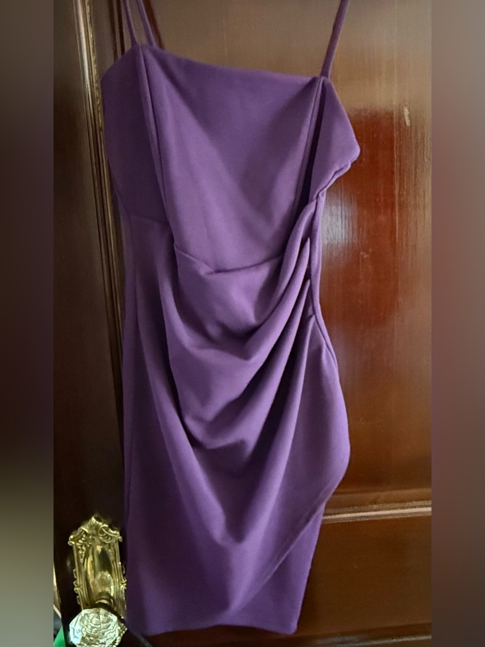 Windsor Purple One-Shoulder Draped Cocktail Dress